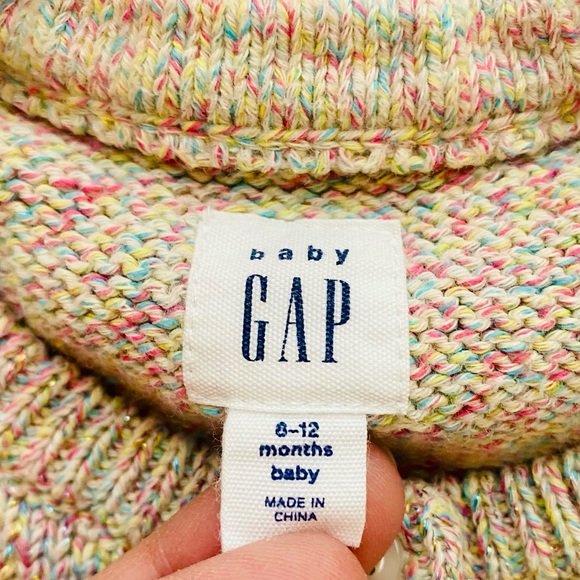 EUC Baby Gap Rainbow Metallic Button Up Knit Cardigan Sweater - Picture 12 of 14
